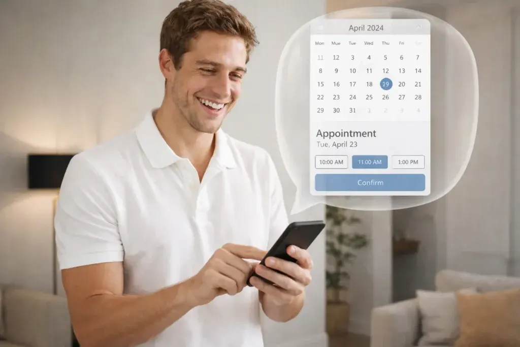 Houston homeowner scheduling an appointment with EasyDeal House Buyers