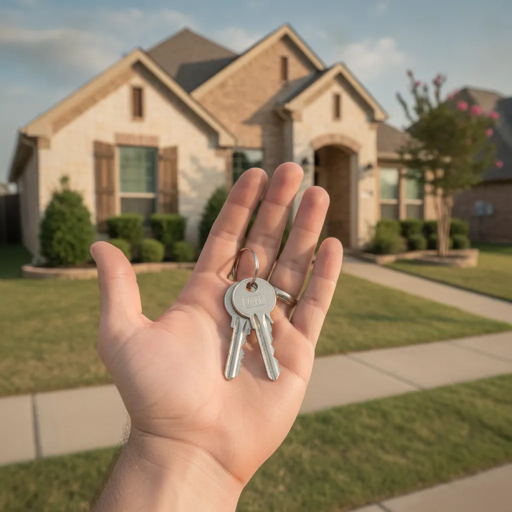 A single-family brick home with a two-car garage on a quiet street in Cypress, Texas