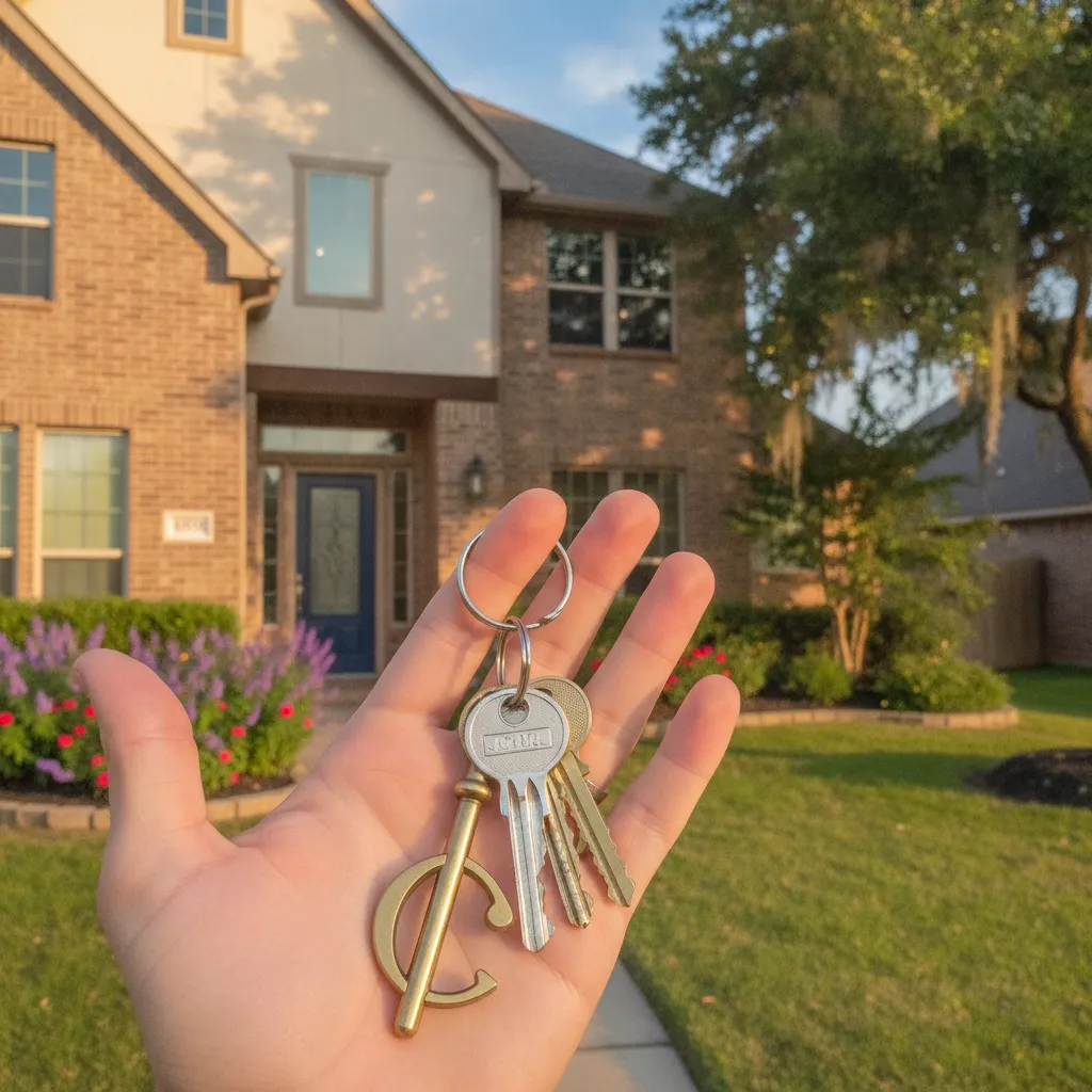 A single-family brick home in Cypress, Texas needing repairs